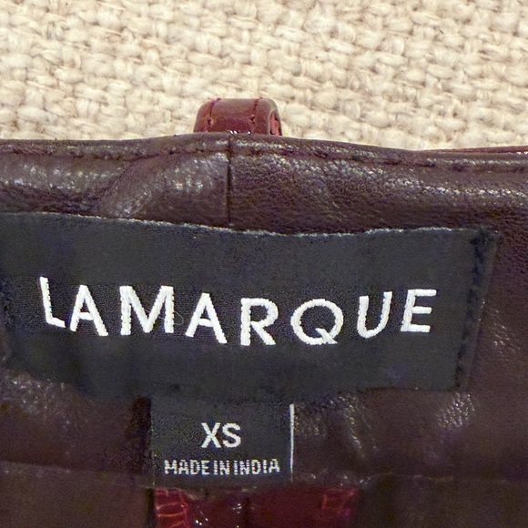 LAMARQUE x Revolve Annaise Hot Short In Patent Burgundy - Picture 6 of 8